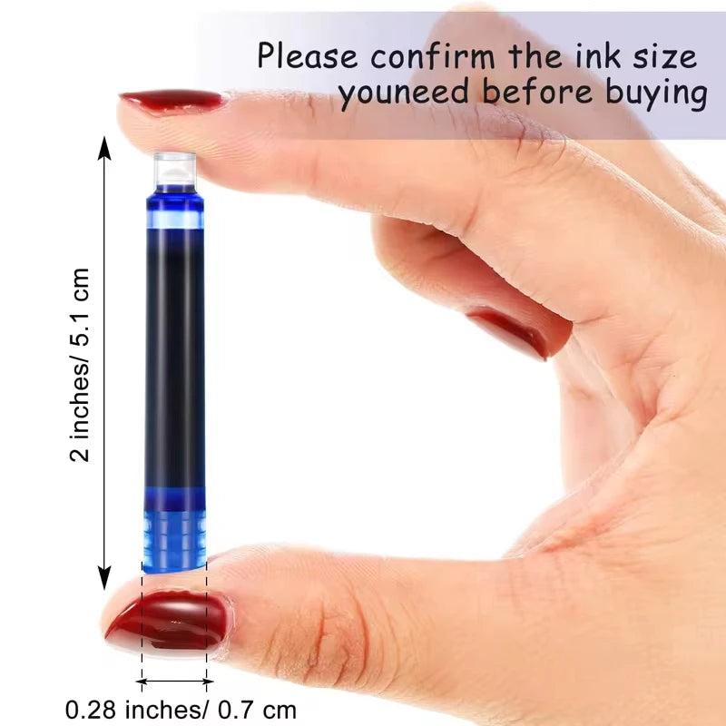 Fountain Pen Ink Cartridges Set Black Blue Red Refill High Quality, Bore Diameter for Smooth Writing 2.6mm 3.4mm 50 Pcs 100Pcs