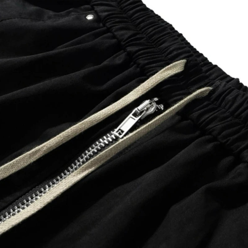 Men's Cargo Shorts Dark Drawstring Multi Pocket Harajuku | SAMAG