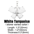 OCESRIO Vintage Natural Stone Butterfly Pendant for Necklace Copper Amethyst Reiki Pendulum DIY Jewelry Making Supplies pdta921