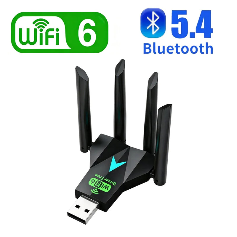 1300Mbps WIFI 6+Bluetooth 5.4 Adapter USB2.0 Dual Band 2.4G/5Ghz 802.11AX wifi+Bluetooth+USB 4 Antenna - Visuel 7 | SAMAG