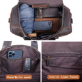 S.WORKER Vintage Genuine Leather Travel Bag  Crazy Horse Cowhide Leather Duffel Bag Men's Weekender Bag Gym Bag Carry on Luggage