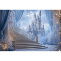 Ice Castle Girls Princess Birthday Party Decor Photography Backdrop Blue Curtains Photozone Background Photo Studio Shoots Props