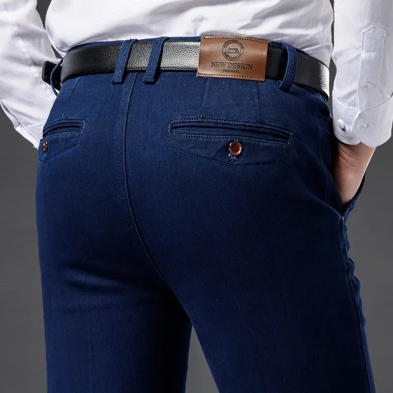 Spring Autumn Men's Classic Business Jeans Straight | SAMAG
