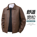2026 New Spring-Autumn Leather Jacket for Men Slim Fit Collared Casual Coat Men's Shirt  US/European size.