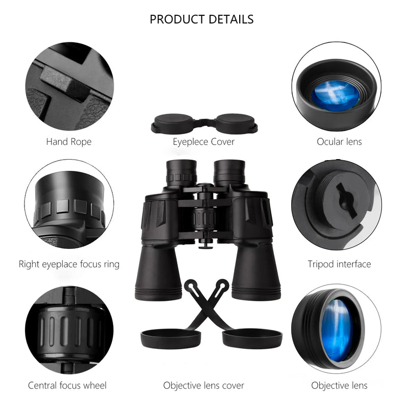 20x50 High Power Binoculars Military Compact HD Professional/Daily Waterproof Binoculars for Bird Watching Hunting/Traveling