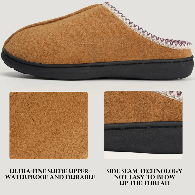 Asgard Plush Cotton Slippers For Men Winter Indoor Warm Anti-Slip Home Shoes Women Soft Memory Foam Furry Slides Bedroom Slipper