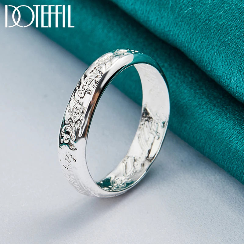 DOTEFFIL 925 Sterling Silver Mageweave Sculpture Ring For Wedding Engagement Party Jewelry