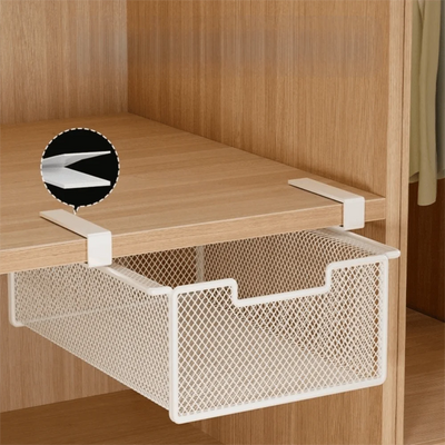 Large Capacity Underwear Storage Basket Under Shelf Cabinet Wardrobe Organizer Design Pure Color Hanging | SAMAG