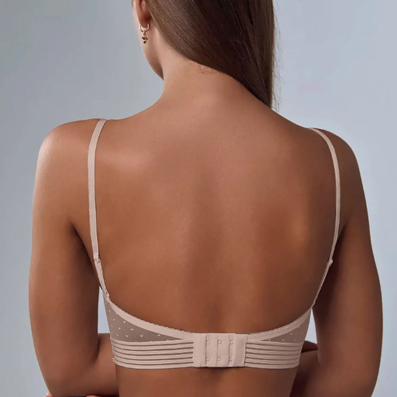 Sexy lace U-shaped backless lingerie for women without steel rings beautiful back bra ultra-thin invisible bra cross-border b