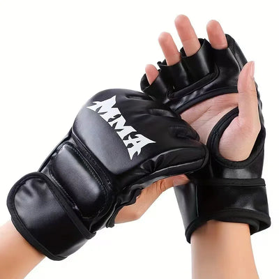 Professional Half Finger Boxing Gloves for Adults Leather | SAMAG