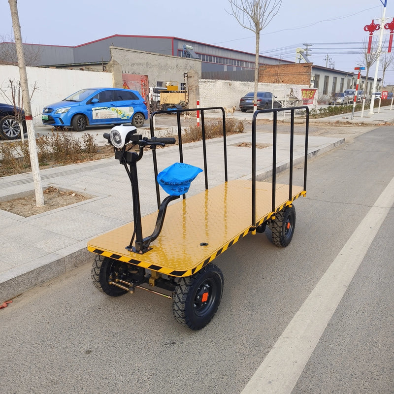 Heavy-duty Four-wheel Electric Handcart Platform Cargo Transport Vehicle Garden Industrial High-power Factory Transportation