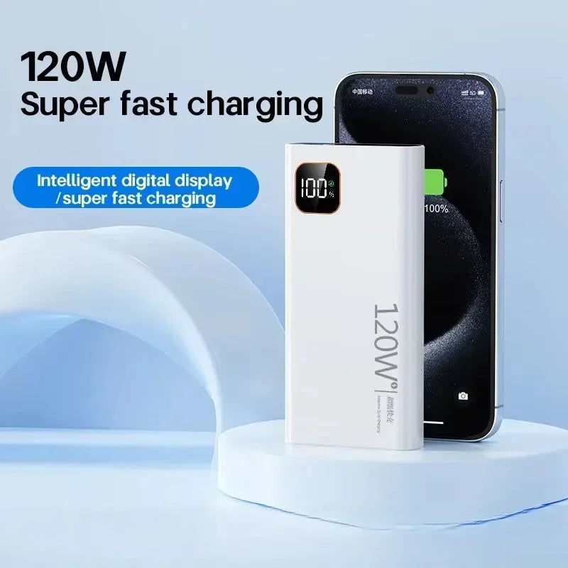 Lenovo Huge Capacity 500000mAh Portable Power Bank 120W Super Fast Charging External Battery Charger For Xiaomi iPhone Samsung