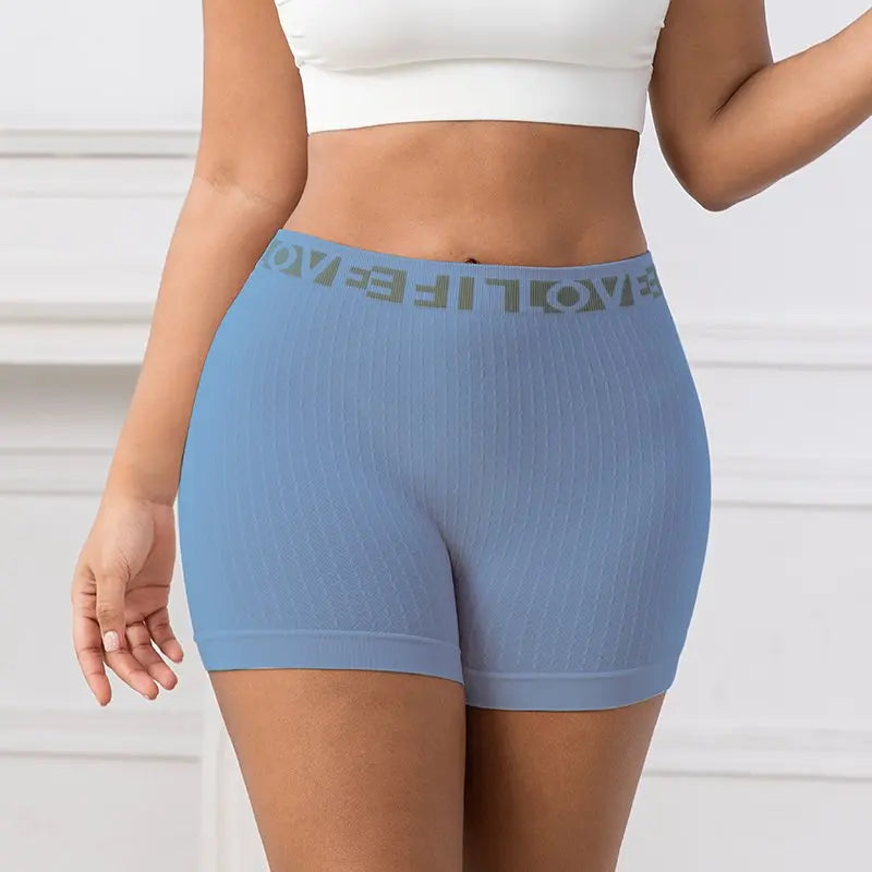 Ribbed Yoga Shorts Seamless High Waist Hip Lifting Elastic Breathable Quick Dry Fitness Running Casual Sports Bottoms for Women