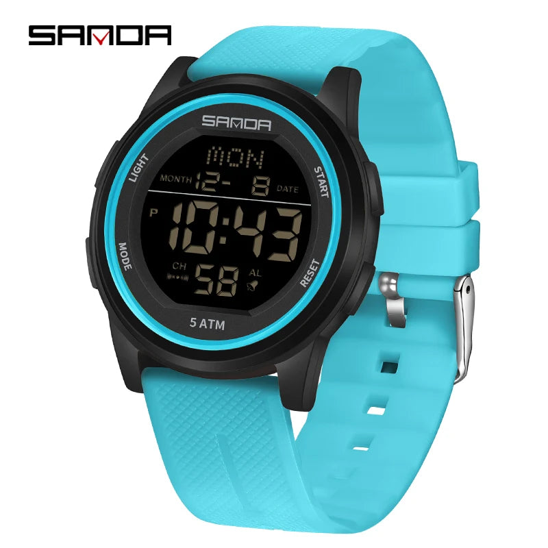 SANDA 6182 Multifunction Waterproof LED Digital Mens Wristwatches Sport Electronic Watch for Alarm Clock - Visuel 12 | SAMAG