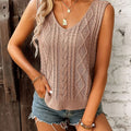 Summer Elegant Vest Diamond Fried Dough Twists V - neck - View 7 | SAMAG