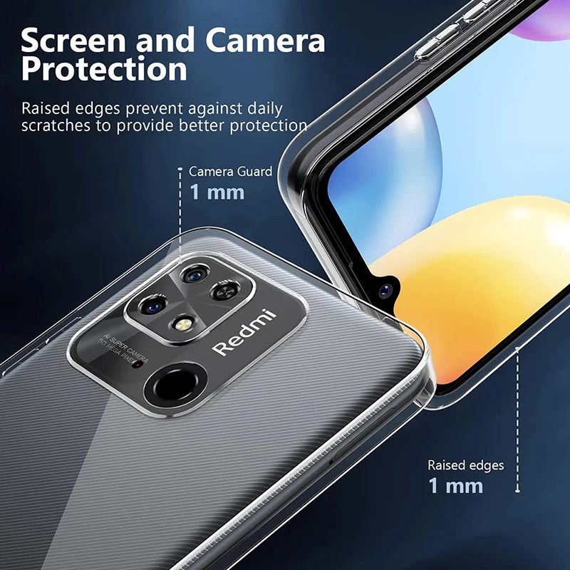 Ultra Thin Transparent Silicone Soft TPU Case For Xiaomi Redmi 13C 12C 10C 9C 9T 10A Note 12 11 10 Pro Plus 11T 12S Clear Bumper