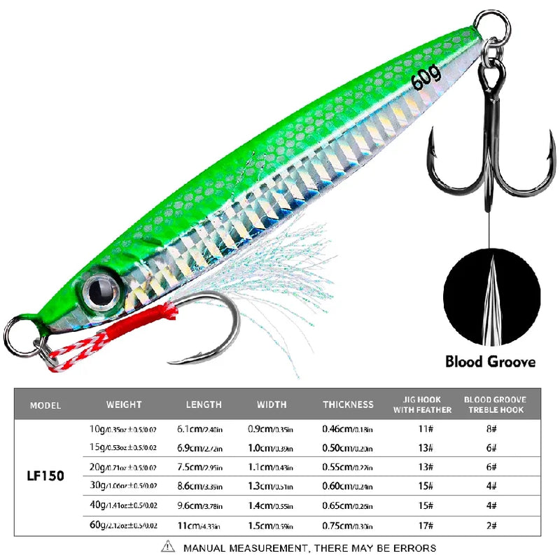 3D Eyes Metal Jig Lure 10g 15g 20g 30g 40g 60g Bionic | SAMAG