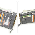 CONTACT'S Fashion Genuine Leather Women Wallet Bifold Card Holder Coin Purse Small Women's Purse Money Clip Men Pocket Wallets