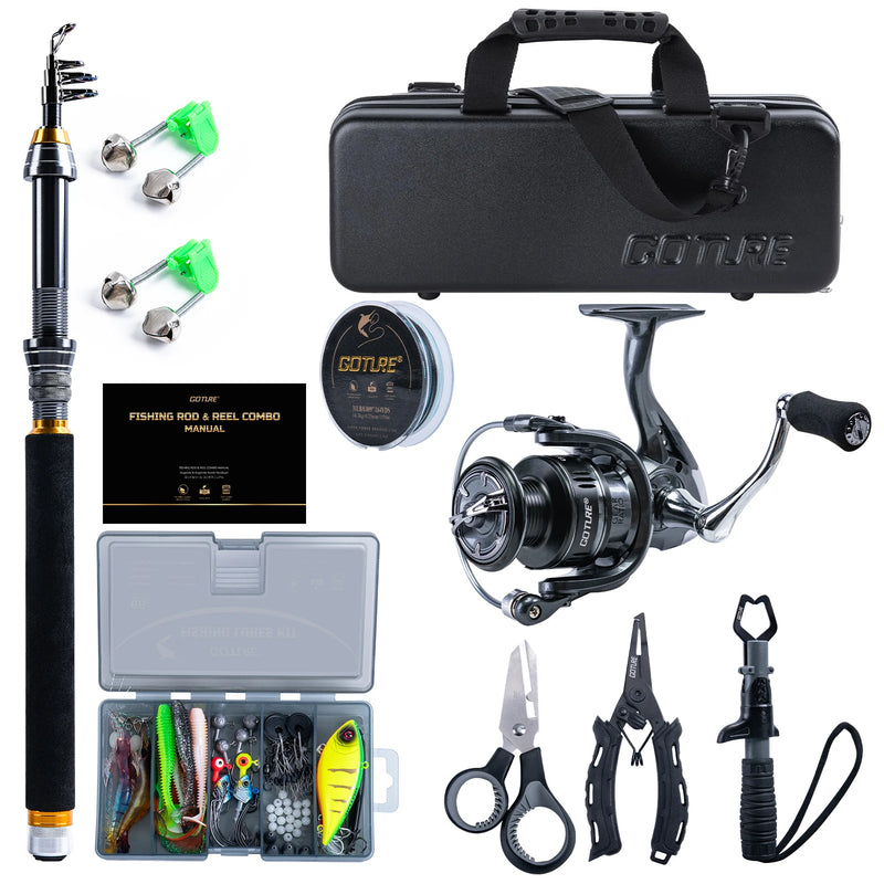 Goture Telescopic Fishing Rod and Reel Combo Kit Pole Set | SAMAG