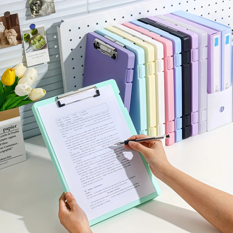 1pc A4 Writing Board File Box, 2-in-1 A4 Document and Photo Multifunctional Storage Box, Portable Organization Tool for Office
