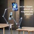 Tablet Desk Mount Stand,360° Rotating Adjustable Metal Arms Foldable, Sturdy Bed Mount for 4.7-13.5 Inch  iPad and Android