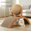 2-in-1 Wooden Cat Scratching Ball And Sisal Scratch Board Durable Solid Wood Paw Toy for Cats And Kittens Pet Supplies