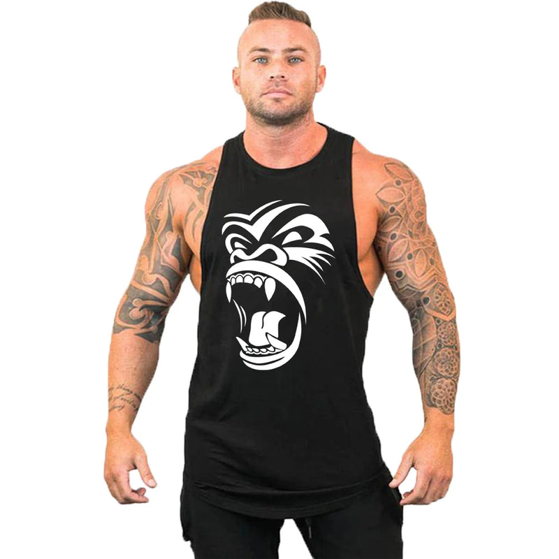 Workout Bodybuilding Sports Brand Gym Mens Back Tank Top Muscle Fashion Sleeveless Shirt Stringer Clothing Singlets Fitness Vest