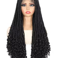 SQRDGQ Synthetic Hair Full Lace Wigs on Clearance Sale Long Braided Wigs Glueless Box Braids Woman Wigs Ombre Black Wig Woman