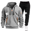 Men's autumn and winter suit zipper hoodie + trousers casual sportswear warm - View 6 | SAMAG