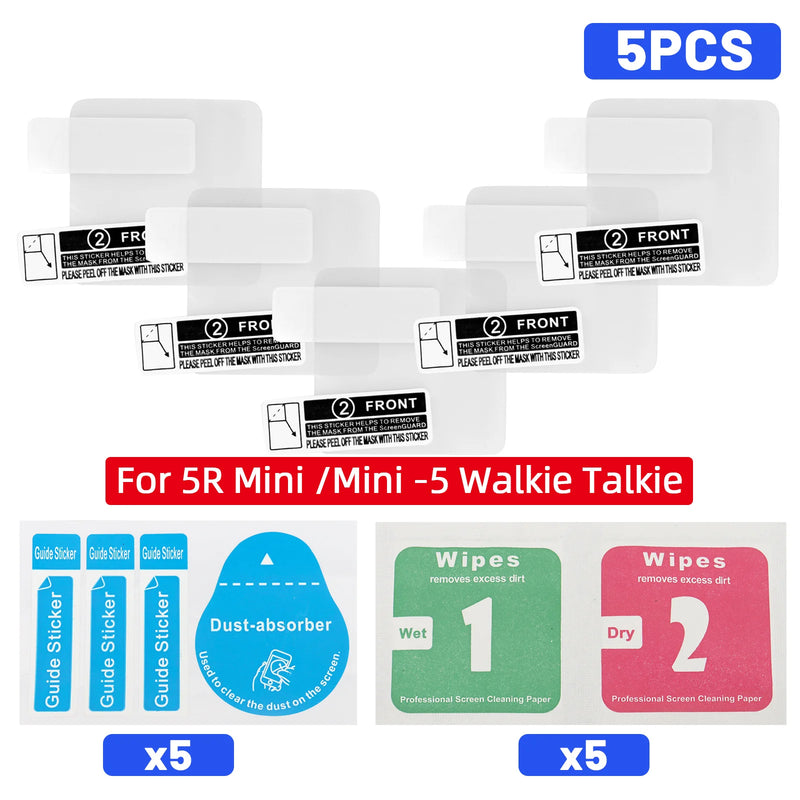 Baofeng UV 5R Mini Walkie Talkie Screen Protector Fingerprint Proof Automatic Repair Scratch High Transparency Mini-5 Ham Radio