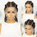 14Inch Synthetic Full Lace Braided Wigs Cornrow Braids with Baby Hair Lace Frontal Handmade Twisted Braids Wigs for Black Women