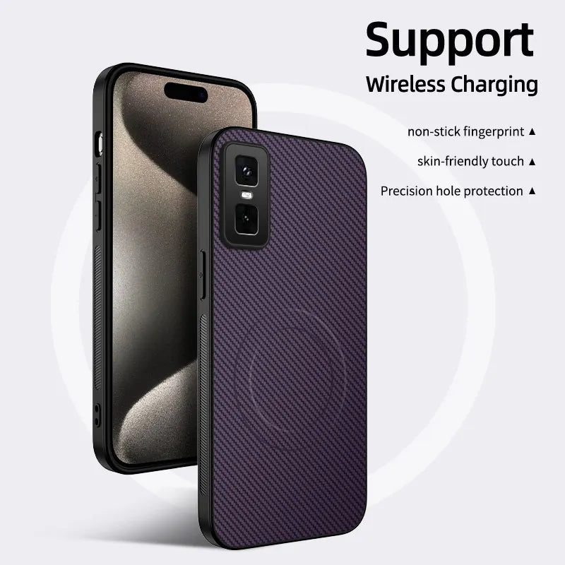 Case for Infinix GT 30 Pro 5G Luxury Fiber Stripe Leather Silicone Back Cover for MagSafe Magnetic Cover for Infinix GT 20pro