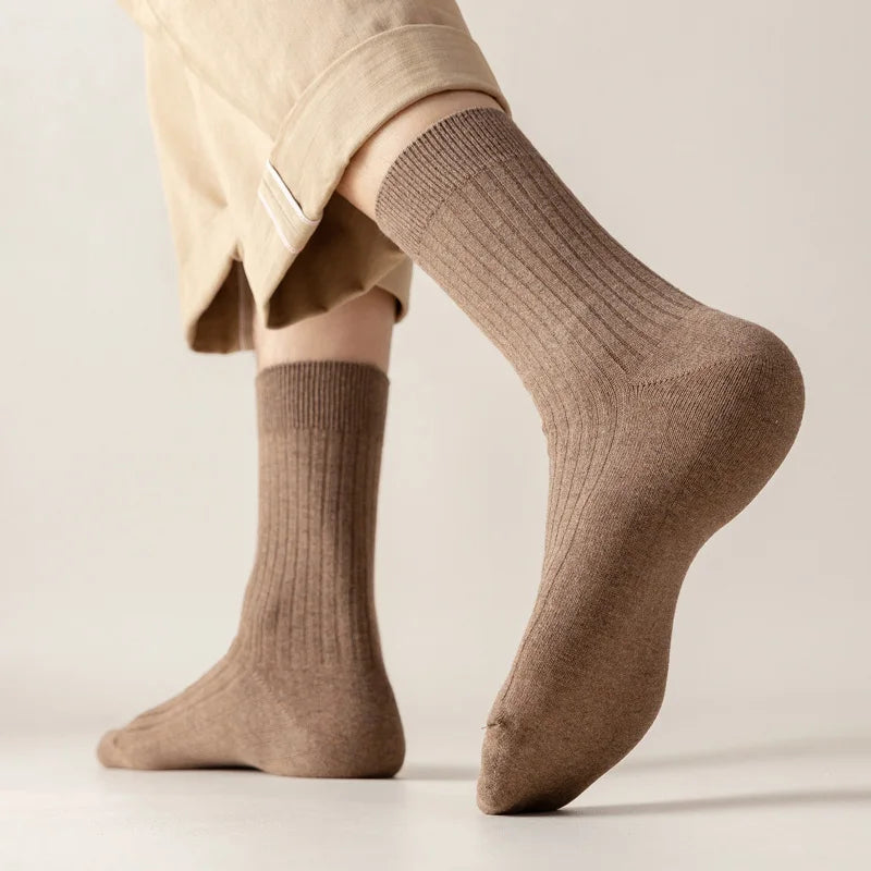 5 Pairs of 100% Cotton Socks, Men's Four Season Striped | SAMAG