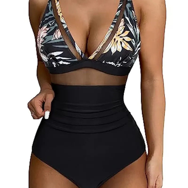 S-XL Shiny Swimwear Women Beach One Piece Swimsuit | SAMAG