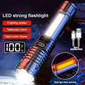 High Power Rechargeable LED Flashlight With Side Light, Torch Light For Outdoor Camping, Hiking Light High Light Flash Light