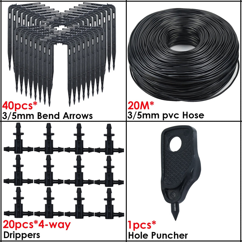 KESLA Greenhouse Drip Irrigation 4-Way 3/5mm 2-Way Drip Arrow Transmitter Garden Automatic Watering System Potted Plant 10/20set