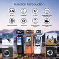 New Pocket3 Pro 4K Sports Action Camera Remote Control 2.0" IPS Screen Portable DV Video Recorder for Cycling Motorcycle Vlog