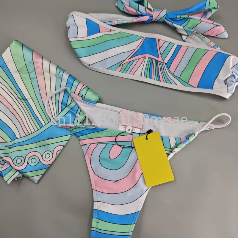 Women's Scarf Swimsuits with Letter Signature Logo Lady | SAMAG