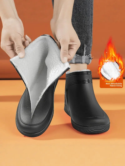 Men's Winter Fleece Lined Rain Boots Warm Cotton Work | SAMAG