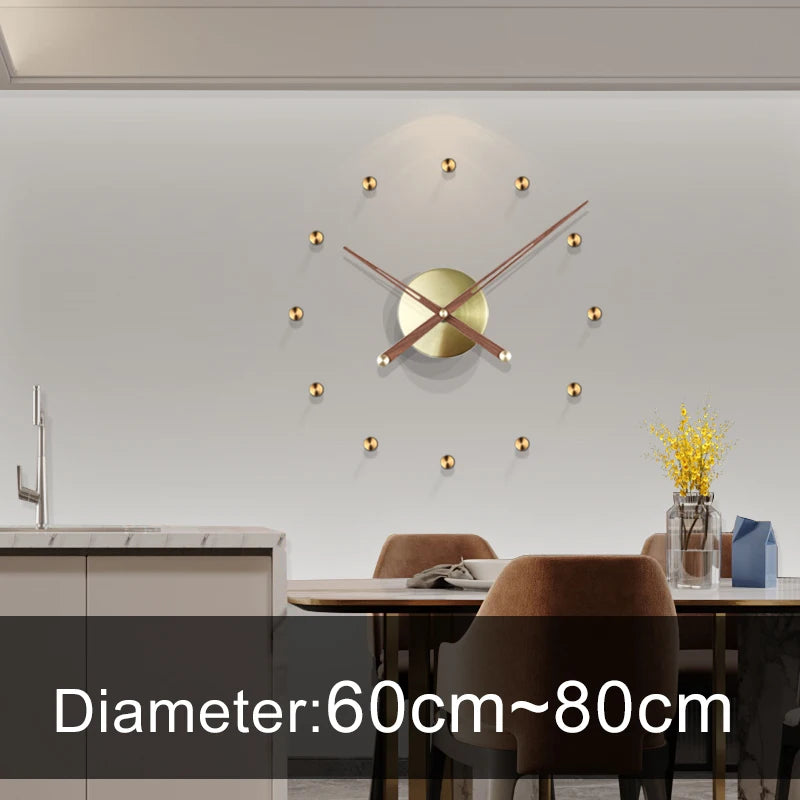 Spain Large Wall Clock Modern Design Metal Luxury Wall Watches Clocks DIY Home Decor Silent Living Room Orologi Da Parete Gift