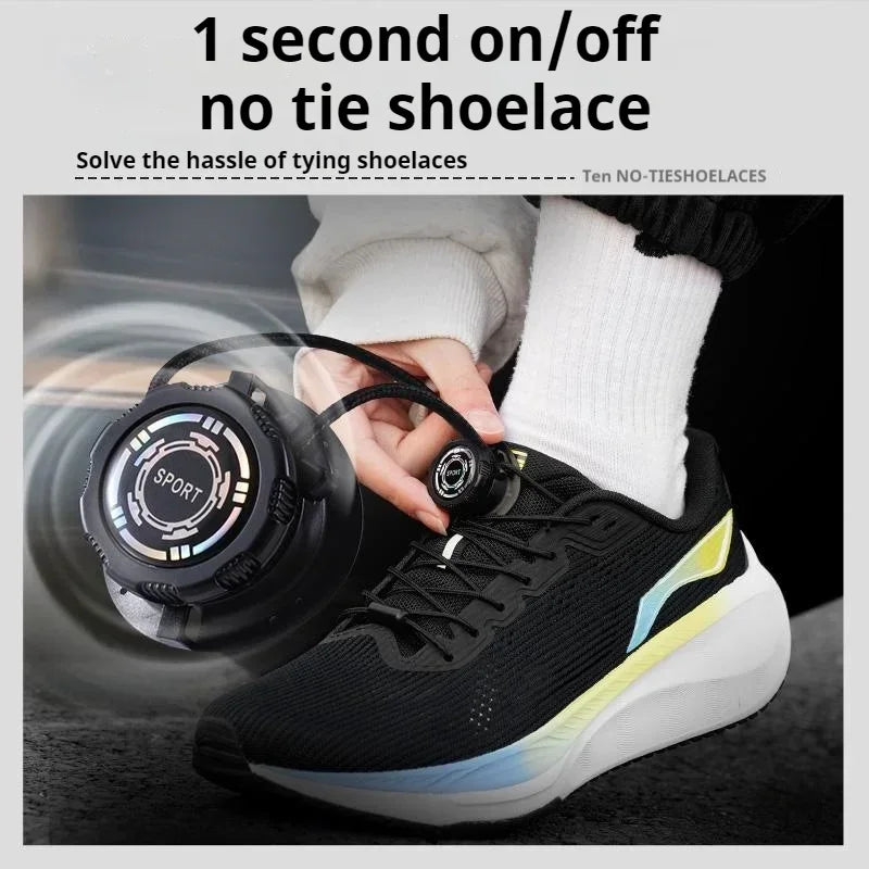 easy installation Automatic Shoelaces Without ties Black white Swivel Buckle Laces Thick Rope Sneakers Shoelace Shoe Accessories