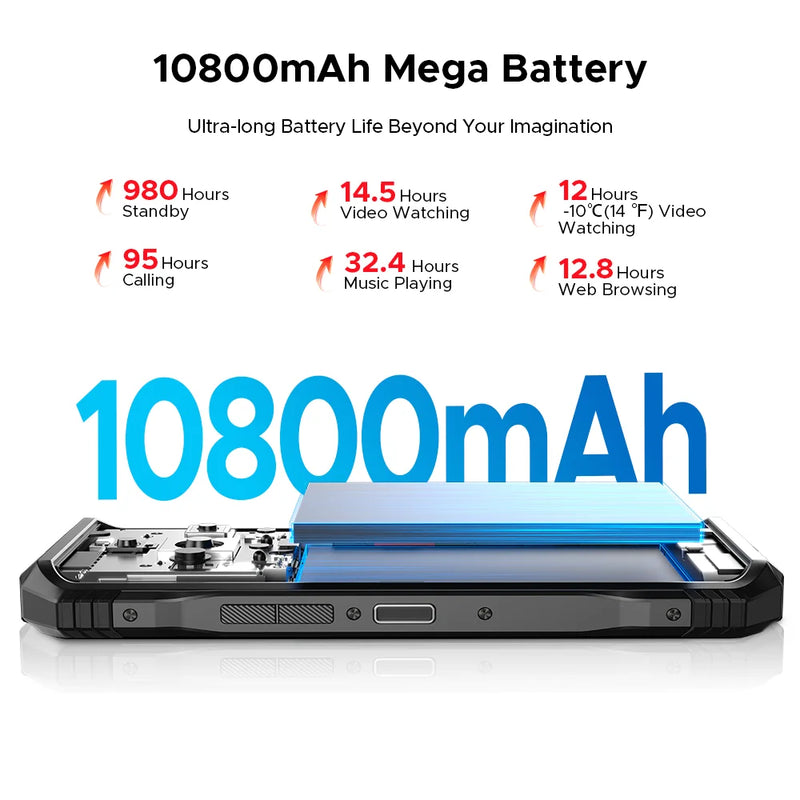 Global Version DOOGEE S118 Pro 5G Rugged Phone Dimensity 7050 10800mAh Battery 6.6'' FHD 120Hz 8GB RAM 512GB ROM Cell Phone NFC