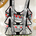 3 Pack Women's Wireless Bra, Mixed Fruit Print Front Closure Shiny Trim Comfort Bralette