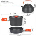 Camping Cooking set Camping Cookware Travel Tableware Outdoor Picnic Set Teapot For 2-3 Peaple Non-stick pots assorted sets