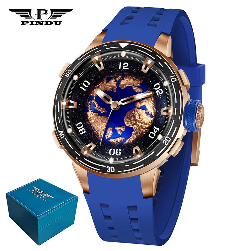 PINDU Design Original New Brand Wristwatches Miyota 8215 Planet Theme Series Mechanical Watch Men's - Visuel 12 | SAMAG