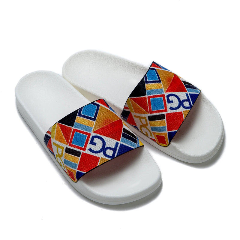 PG PATSY GARIS  New Fashionable Classic Simplicity Women's Slippers PVC Material Letter Printing Casual Flat Bottom Slippers