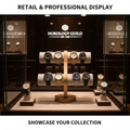 Double-Tier Wooden Watch Display Stand - Large Capacity for Multiple Watches with Soft Velvet-Like Protective Surface