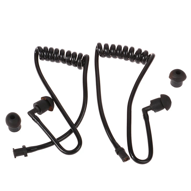 Y-2Pcs For Radio Earpiece Headset Walkie Talkie Earphone Coil Spring Air Tube Coil Acoustic Air Tube Earplug Replacement