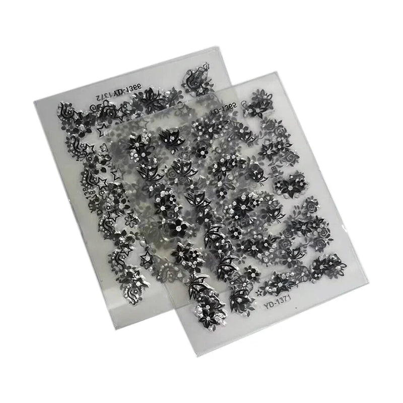 10Pcs Nail Art Transfer Stickers 3D Design Manicure Tips Decals Decorations Sheet for DIY Nail Art