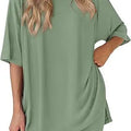 2026women's New Fashion Trend Basic High-quality Casual Round Neck Slit Loose Casual and Comfortable Women's Two-piece Home Suit